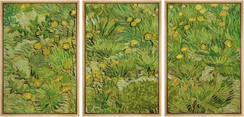 Vista 180 de wall26 Lienzo enmarcado para pared, juego de arte con flores de almendra de Vincent Van Gogh, naturaleza, ilustraciones de área silvestre, bellas