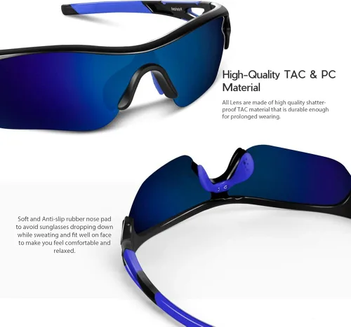 Vista 3 de Lentes de sol polarizados para hombres y mujeres jóvenes de béisbol ciclismo correr conducir pesca golf motocicletas lentes TAC UV400