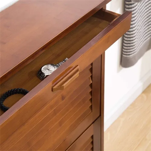 Vista 6 de Zapatero organizador de muebles de 2 cajones, gabinete de almacenamiento para pies, unidad organizadora de almacenamiento para el hogar, zapatero