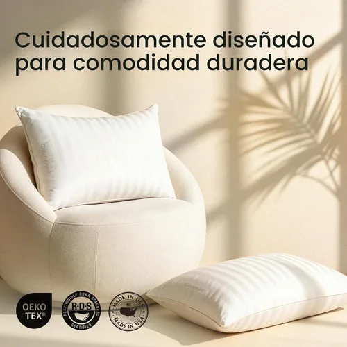 Vista 5 de Calvin Klein 650 Fill Power - Almohada de cama de plumas tamaño Queen