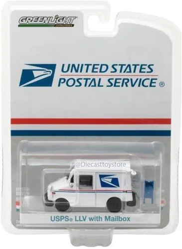 Vista 2 de Greenlight 29888 Servicio Postal de los Estados Unidos (USPS) Vehículo de Entrega de Correo Postal Long Live (Llv) con Accesorio de Buzón de Correo