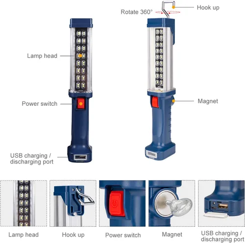 Vista 6 de WARSUN Y36 y ZJ889 luces de trabajo LED recargables magnético mecánico luz de trabajo portátil para acampar reparación de coches altos lúmenes