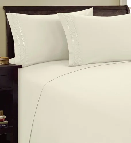 Vista 3 de Elegant Comfort 1800 Premier Chain Design - Juego de sábanas de 4 piezas, lujoso, sedoso, suave, resistente a las arrugas y a la decoloración