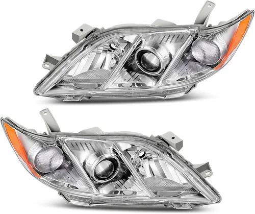 Vista 10 de DWVO - Conjunto de faros proyectores compatible con 07 08 09 2007 2008 2009 Camry Excluye Hybird, carcasa negra con reflector ámbar, lente Negro