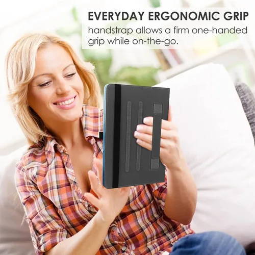 Vista 4 de HGWALP Funda universal para tablet de 9, 9.7, 10.1, 10.2, 10.5, 10.9 y 11 pulgadas, funda para tablet con múltiples ángeles de visión con correa