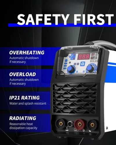 Vista 6 de ANDELI Soldadora 3 en 1,110V/220V Flux Core Welder,MIG Lift TIG MMA Gasless MIG Soldador,Máquina de soldadura portátil de arco palo