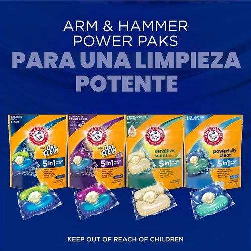 Vista 10 de ARM & HAMMER Paquete de detergente para ropa Sensitive Skin, aroma fresco, 42 unidades Probado por dermatólogos, hipoalergénico, poder de lucha