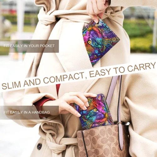 Vista 7 de APHISON Billetera para mujer, delgada y pequeña, cartera RFID para mujer, 08-0094