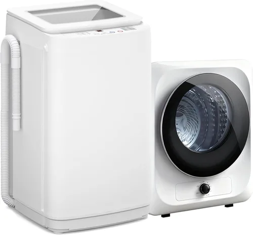 Vista 14 de Juego combinado de lavadora y secadora portátil, lavadora totalmente automática de 14 libras y secadora de ropa portátil de 1.5 pies cúbicos, bomba