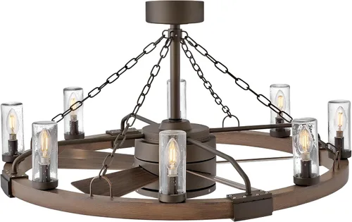 Vista 14 de Hinkley Sawyer - Candelabro inteligente de 36 pulgadas, color blanco mate/madera envejecida Mate blanco