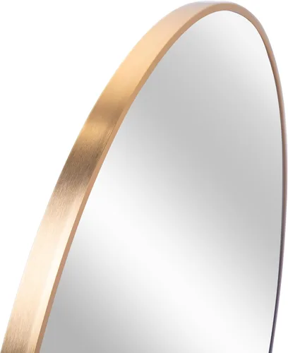 Vista 2 de TEHOME Espejo redondo dorado cepillado de 36 pulgadas, espejo circular de pared para tocador de baño, entrada, tocador o mantel Oro cepillado