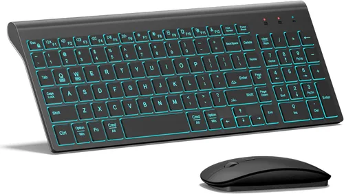 Vista 14 de TopMate Combo de teclado y mouse inalámbricos ultradelgados, 2.4G silencioso compacto USB 2400DPI mouse e interruptor de tijera, juego de teclado