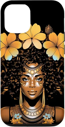 Vista 25 de iPhone 12 mini Orquídeas Afro Afro Orquídeas Flor Corona Negro Orgullo Caso