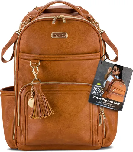 Vista 12 de Itzy Ritzy Boss Plus Mochila grande para pañales con 19 bolsillos (Aspen)