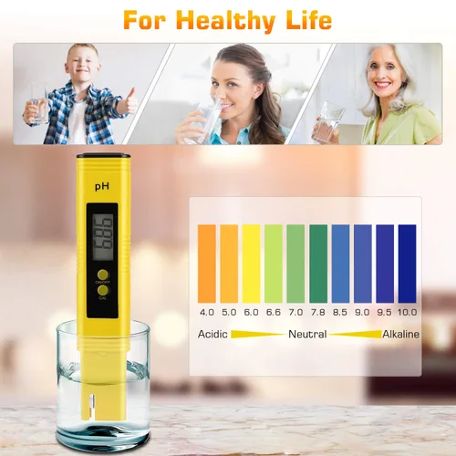 Vista 5 de Medidor de pH para hidroponía de agua, probador de pH digital, pluma 0.01 de alta precisión, tamaño de bolsillo con rango de medición de pH 0-14