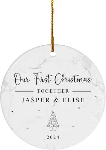 Vista 25 de FLOCHIL Adorno personalizado para la primera Navidad del bebé con nombre de foto, adorno personalizado para la primera Navidad, regalos para bebés