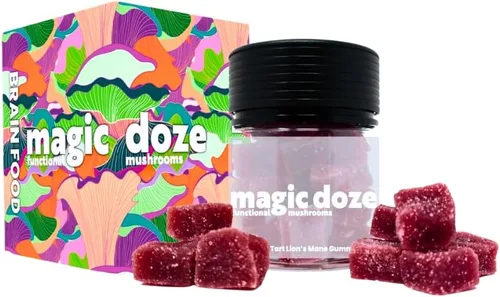 Vista 2 de Magic Doze Brain Food: gomitas de hongos melena de león, 20 gomitas veganas por botella