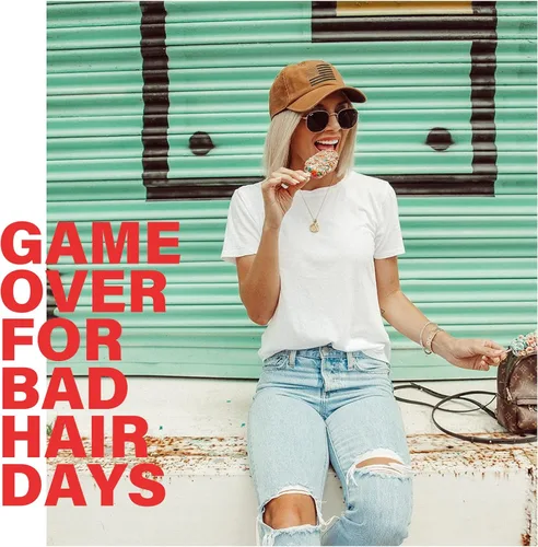 Vista 6 de AynnQueen Pelucas de gorra de béisbol con bandera estadounidense con extensiones de pelo corto estilo Bob para mujer