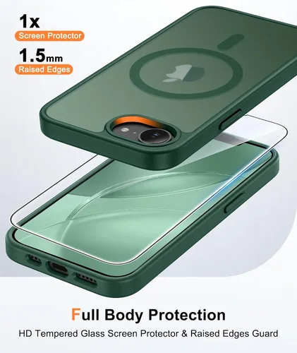 Vista 932 de FNTCASE Funda para iPhone 17 Pro: Fundas delgadas translúcidas de color azul claro compatibles con MagSafe, protección completa de la cámara
