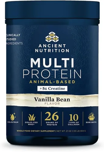 Vista 10 de Ancient Nutrition Multi Proteína + Creatina, Caldo de Huesos, Suero, Choc