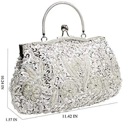 Vista 5 de Gets Noble - Bolso de noche con lentejuelas y cuentas para mujer