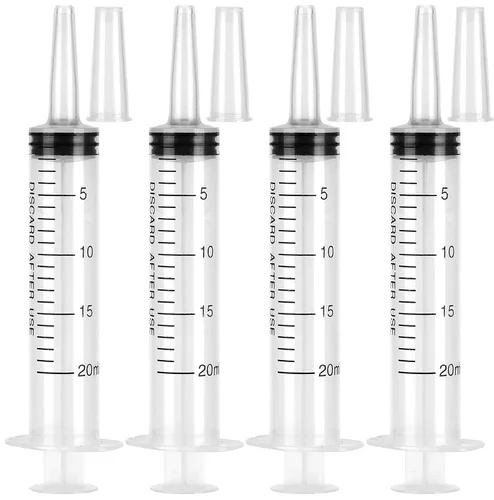 Vista 7 de Paquete de 4 jeringas de 100 ml, jeringa de jardín de plástico grande para laboratorios científicos, medición de nutrientes, riego, relleno
