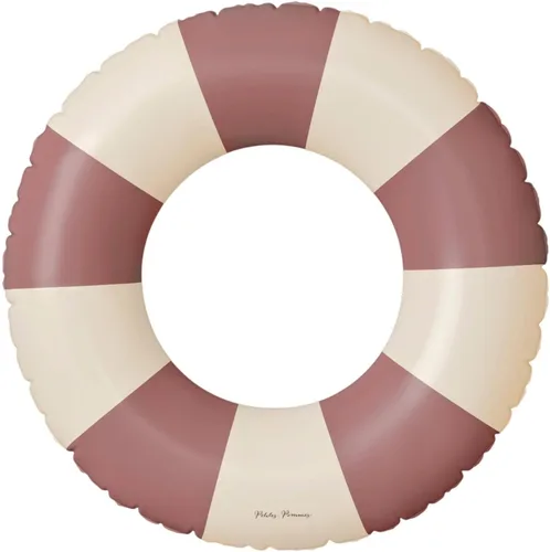 Vista 43 de Petites Pommes Flotador de piscina a rayas para niños y niños pequeños, tubo interior duradero, diseño de rayas clásico impreso a mano, dona