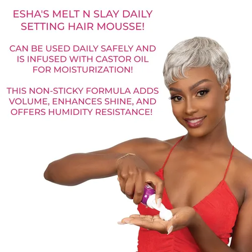 Vista 5 de Esha Melt N Slay - Mousse para el cabello (2.7 onzas líquidas)