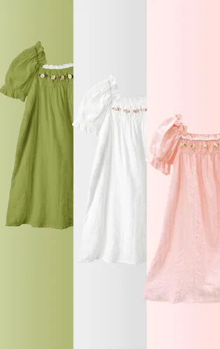Vista 4 de BANGSAUR Vestido de princesa para niña, camisas de dormir vintage de algodón, 3-12 años