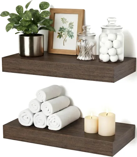 Vista 24 de Estantes flotantes de baño para pared, estantes de baño sobre el inodoro, estantes de pared y estante para libros, estante colgante, estantes