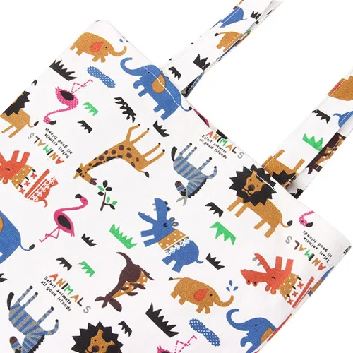 Vista 3 de Caixia - Bolsa de la compra de lona con estampado de animales felices