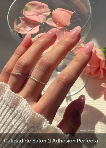 Vista 4 de ohora Tiras de uñas de gel semicuradas (N Clean Girl), color rosa, gelatina, funciona con cualquier lámpara UV/LED, calidad de salón, larga