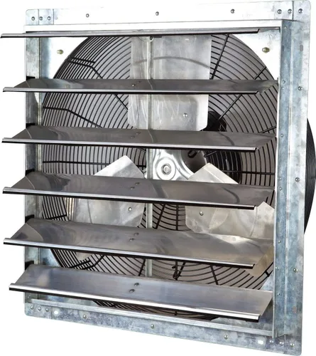 Vista 7 de iLIVING ILG8SF24V-T ventilador de obturador de 24 pulgadas para ático, garaje, cultivo, ventilación con termostato de 2 velocidades, cable de 6 pies