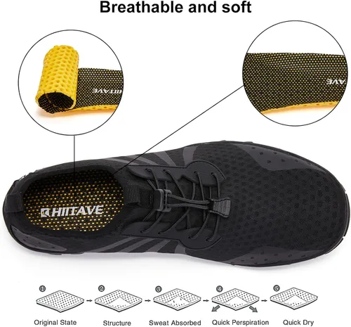 Vista 6 de Zapatillas para el agua hiitave para hombre y mujer, de secado rápido, zapatillas tipo calcetín estilo barefoot, para surf, caminar por el río