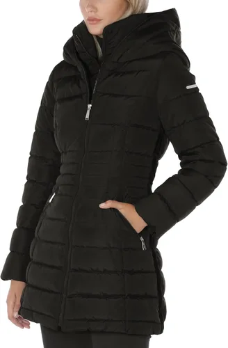 Vista 3 de LAUNDRY BY SHELLI SEGAL Chaqueta acolchada 34 para mujer con capucha y ribete de terciopelo