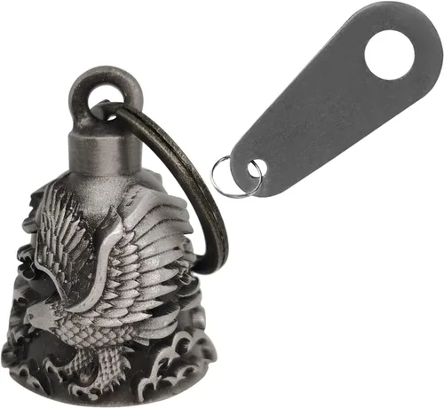 Vista 25 de Campana de motocicleta con colgador para motociclista, campanas de motociclista de buena suerte y accesorios de motocicleta, campana de la suerte