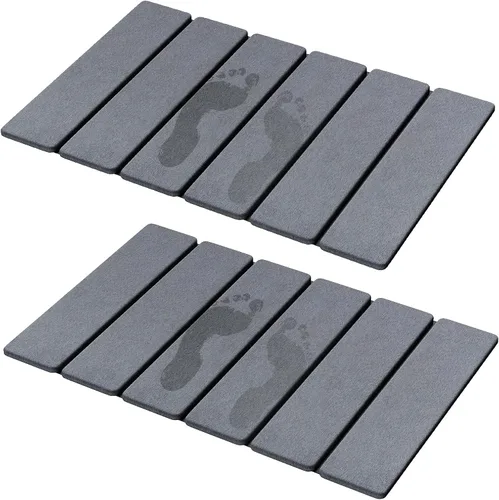 Vista 15 de Luxspire Tapete de baño de piedra, tierra de diatomeas de 24 x 16 pulgadas A-Dark Gray