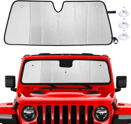 Vista 18 de EcoNour Parasol plegable de acordeón para parabrisas compatible con Tesla Model 3/Model Y 2017-2024 2025 2026, parasol delantero para ventana