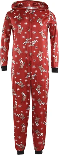 Vista 3 de Pijamas familiares de Navidad a juego, con diseño de ciervo, mamelucos para bebés, niños, adultos, mujeres, hombres, ropa para dormir