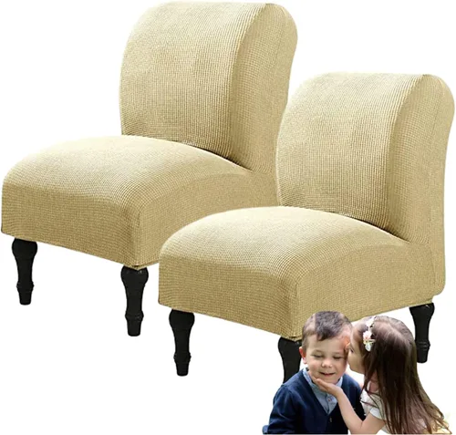 Vista 11 de Fundas elásticas para silla sin brazos, extraíbles y lavables, de elastano jacquard sin reposabrazos, protector de muebles para sala de estar, Verde