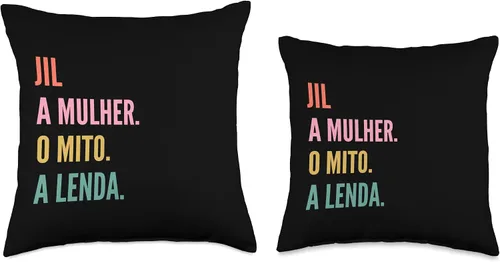 Vista 3 de Funny Portuguese First Name Design - Jil Throw Pillow