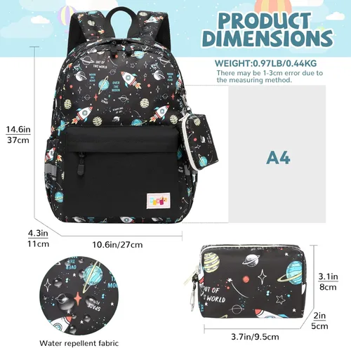 Vista 2 de Mygreen Mochila preescolar, mochilas para niños pequeños con correa en el pecho, Modernoajustado