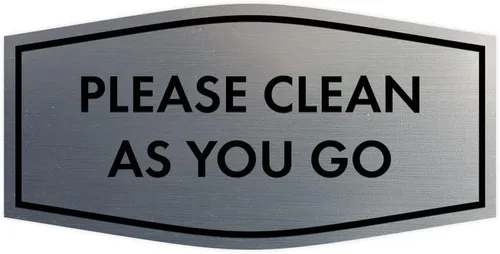 Vista 6 de Fancy Please Clean As You Go - Letrero (negro/plateado), tamaño mediano