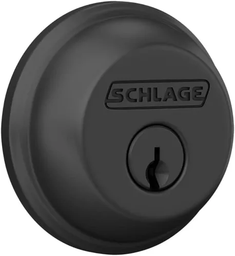 Vista 8 de Schlage Single Cylinder Front Door Deadbolt, Aged Bronze Cerrojo de un solo cilindro con llave exterior y giro en el interior, ajuste universal