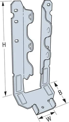 Vista 6 de Simpson Strong-Tie LRU28Z - LRUZ - Percha de viga para montaje en cara, conectores de construcción de madera con pendiente ajustable, acero