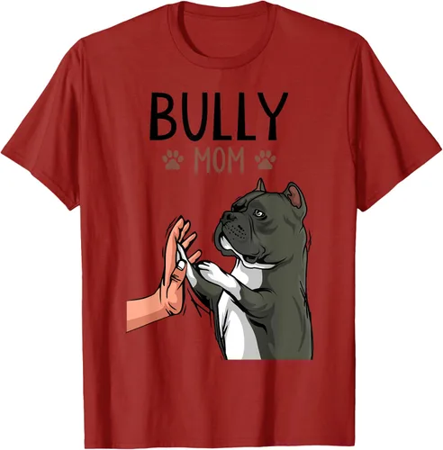 Vista 63 de American Bully Mom Cute Dog Mama Camiseta divertida para mujer, Blanco, S