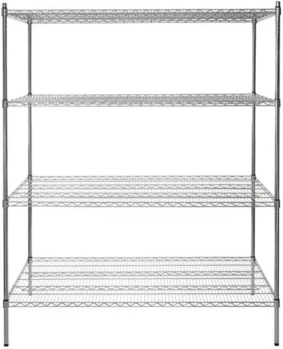 Vista 160 de Kit de 4 estantes de epoxi verde NSF de 21 x 72 pulgadas con postes de 86 pulgadas, estantería de almacenamiento resistente, kit de estantería