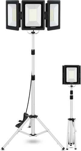 Vista 9 de Luz de trabajo LED UFOND de 10000 lúmenes con soporte, luces de trabajo de doble cabeza impermeables desmontables, proyector con interruptor
