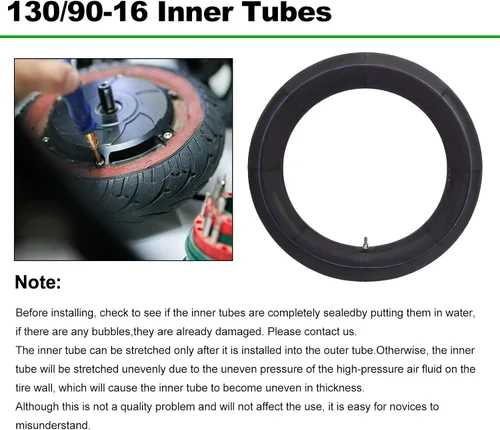 Vista 8 de 130/90-16 Tubo interior 5.00/5.10-16 Tubo de equilibrio de motocicleta resistente para scooter, motocicleta, aplicaciones callejeras y todoterreno