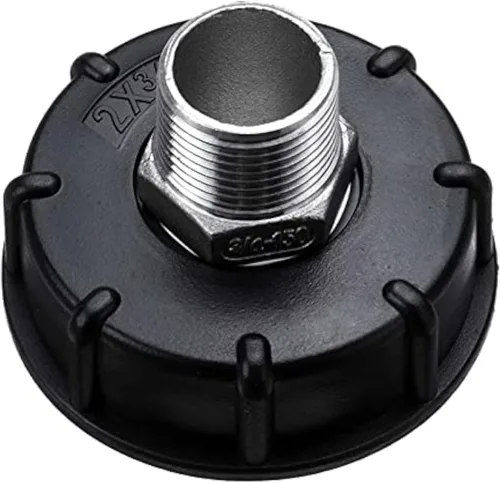Vista 2 de IBC - Adaptador de bolsa de tanque, adaptador de drenaje de tanque IBC S60x6, rosca gruesa a conector de manguera de bolsa de agua